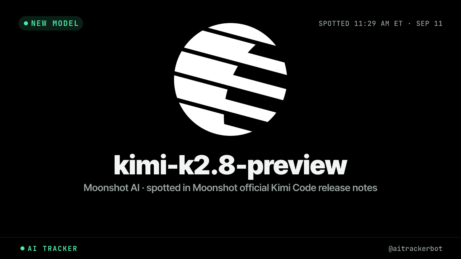 kimi-k2.8-preview · New model · AI Tracker